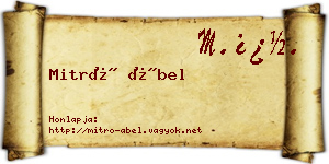 Mitró Ábel névjegykártya